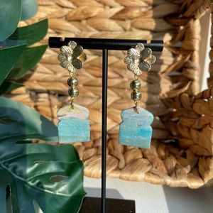 Colorful Handmade Polymer Clay Dangly Earrings